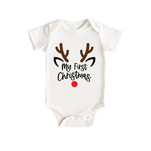 Vente en gros <span class=keywords><strong>de</strong></span> body pour nouveau-né 2025, <span class=keywords><strong>premier</strong></span> Noël, coton, une pièce, chapeau <span class=keywords><strong>de</strong></span> Père Noël et sac à double thème, 0-12 mois, OEM ODM - Product Image 5