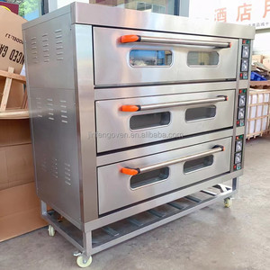 Endüstriyel 3 Katlı 9 Tepsili Fırın Ticari Ekmek Kek Elektrikli Fırın / Restoran Pişirme Ekipmanları için Büyük Gazlı Fırın - Product Image 2