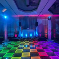 Pista de Baile LED Interactiva Portátil de Grado Comercial para Exteriores con Controlador Magnético Inalámbrico Inteligente para Bodas, con Efectos de Rotación y Destellos