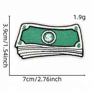 Patch brodé créatif thermocollant motif billet de banque dollar dessin animé pour vêtements - Product Image 4