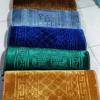 Tapis de prière festif du Ramadan, tapis de prière islamique de grande taille vert et bleu, tapis de prière islamique Ramadan Kareem, tapis de prière de style mosquée