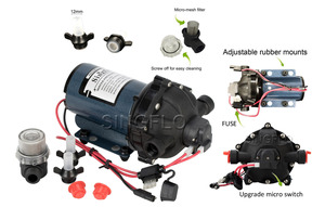 Singflo 12v HY-55601T 20.8L 5.5GPM 60PSI Water <strong>Pump</strong> 4.1 <strong>Bar</strong> Boat Washdown <strong>Pump</strong> - Product Image 4