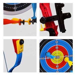 2 trong 1 mục tiêu Trò chơi bắn súng phi tiêu trò chơi chơi thiết lập nhựa bắn cung Đồ chơi cung và mũi tên cho trẻ em chụp đồ chơi cho vui ngoài trời - Product Image 4