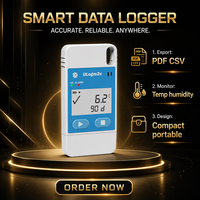 Sigmawit Perekam Data Suhu dan Kelembapan USB yang Dapat Digunakan Kembali dengan Layar LCD, Laporan Otomatis PDF CSV untuk Rantai Dingin