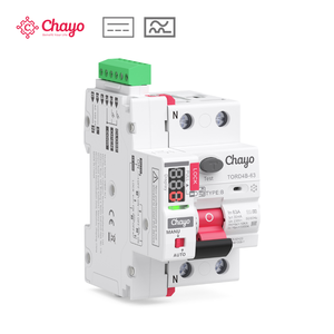 Disjoncteur différentiel bipolaire type B 10 kA avec reconnexion automatique 30-300 mA pour la protection contre les fuites DC et AC en courant continu et alternatif pour systèmes d'alimentation photovoltaïque et véhicules électriques Chayo - Product Image 1