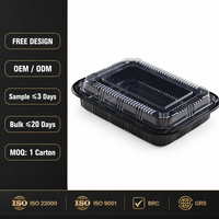 d'emballage de fast-food plastique congelables au micro-ondes jetables pour la préparation de repas à emporter pour restaurant