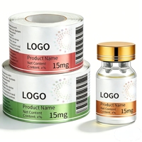 Étiquettes personnalisées en vinyle pour la production en petites séries, autocollants imperméables pour flacons de peptides cosmétiques de 2 ml, 10 ml, 15 ml pour petites marques