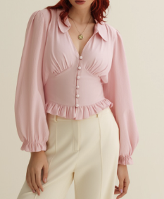 Camisa de verano elegante para mujer al por mayor ropa de calle tejida sostenible lavable OEM ODM buen precio fabricante de Vietnam - Product Image 3