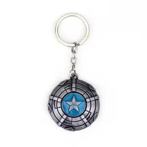 hot sale Avengers series Metal key chain Captain America shield car metal key chain