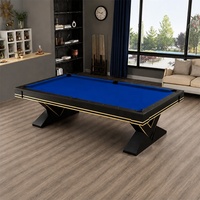 Table de billard haut de gamme en bois massif 7 pieds, avec plateau en ardoise, élégante et luxueuse, personnalisable avec pieds en V, construction raffinée pour villa et club