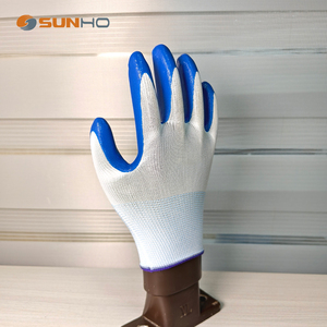 Gants <span class=keywords><strong>de</strong></span> travail <span class=keywords><strong>de</strong></span> sécurité en polyester blanc 13G et nitrile gris, équipement <span class=keywords><strong>de</strong></span> protection individuelle, taille S, personnalisables - Product Image 2