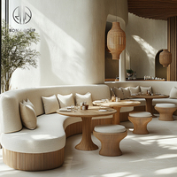 Runde Holz-Halbkreis-Sitzbank für Cafés und Restaurants, Tisch, Stuhl, Sofa, Möbel, Sitzgelegenheiten