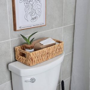 Cestas <span class=keywords><strong>de</strong></span> Baño para Inodoro, Marco <span class=keywords><strong>de</strong></span> Bambú, Cesta <span class=keywords><strong>de</strong></span> Lavandería Oxford, Marrón, Hierba Marina Natural, Cestas Plegables, Bonita Cesta con Tapa - Product Image 2