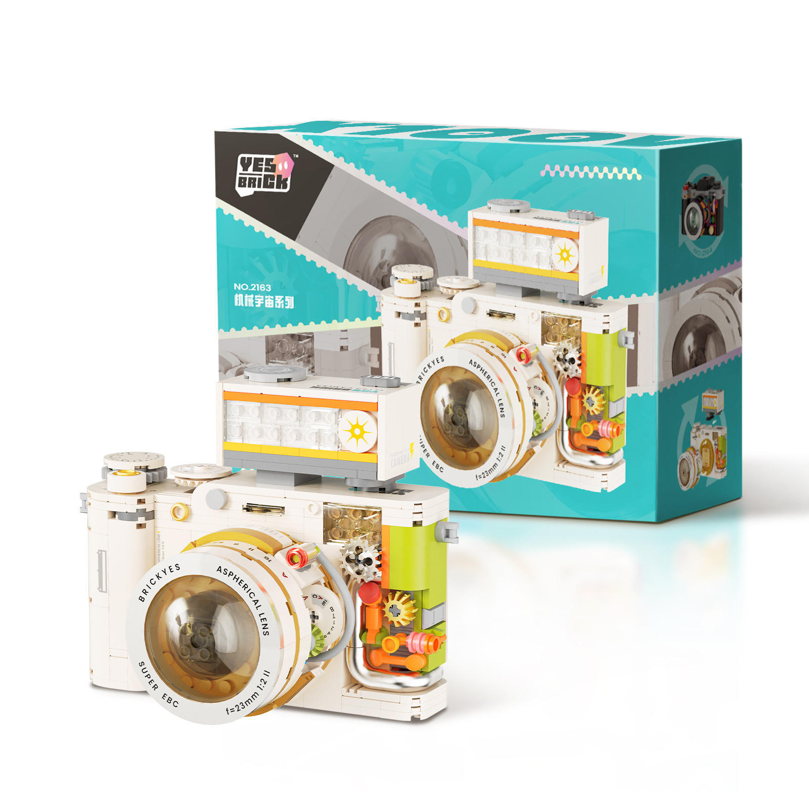 Retro camera-crescent white-detachable lens