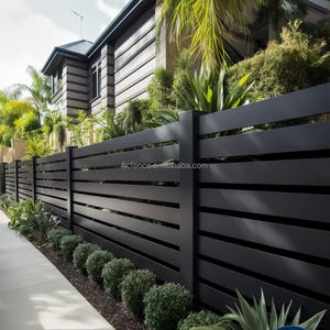 Paneles de Cerca Exteriores de Aluminio Duradero Huicheng, Diseño Moderno de Listones Horizontales para Cercas de Piscina, Jardín, Patio, Privacidad, Modelado 3D - Product Image 2