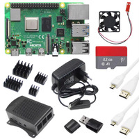 Kit de démarrage complet Bassy Original Pi 4 1 Go/2/4/8 Go de RAM avec carte d'extension GPIO USB 3.0 pour la vision artificielle et la robotique