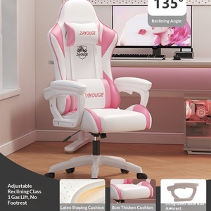 Silla de Juego Ergonómica de Cuero Sintético Suave con Reposapiés Ajustable, Silla Ejecutiva Reclinable para Oficina en Casa, Sala de Juegos Electrónicos - Product Image 3
