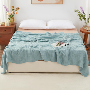 Wholesale Woven 4 Layers 100% Organic Cotton Swaddle Blankets, OEKO-TEX, Soft &amp; Hypoallergenic 130*200cm/51*79inch for <strong>Teenager</strong> - Product Image 5