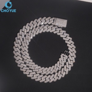 Cadena Cubana Vintage de Plata de Ley S925, Joyería de Lujo Unisex con Corte Baguette, Venta al Por Mayor - Product Image 1