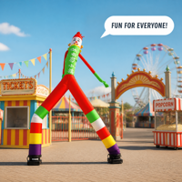 Danseur gonflable promotionnel NOCO avec logo personnalisé et souffleur pour événements commerciaux en plein air