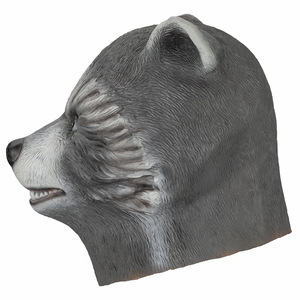 Máscara de <span class=keywords><strong>Mapache</strong></span> para Cosplay, Casco de Látex para Halloween, Máscara de Terror de Cara Completa, Máscara de Cabeza de Caballo para Fiesta - Product Image 2