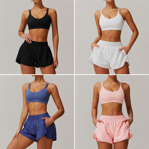 Set Yoga da Donna con Leggings e Pantaloncini, Abbigliamento Fitness, Completo Sportivo con Reggiseno, Giacca e Accessori SQ4001 - Product Image 4