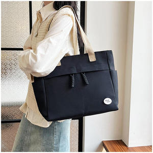 Bolso de hombro simple de gran capacidad para mujer, bolso de mano de color sólido, bolso de lona para mujer para ir al trabajo. - Product Image 6