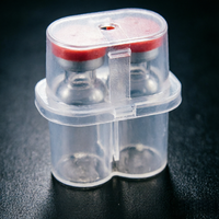 Boîte de 3 ml pour poudre lyophilisée à 2 compartiments, support d'ampoule, boîte en plastique transparente, emballage individuel, étui portable en PP pour flacon de poudre lyophilisée