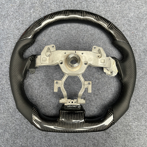 Volant en cuir perforé noir brillant en fibre de carbone avec LED style course pour Infiniti G37 G37X G25 G40 - Product Image 4