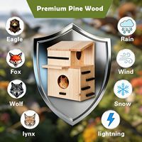 Nid d'écureuil suspendu créatif en bois et maison de rangement pour noix d'extérieur avec fenêtre de visualisation, mangeoire à écureuils en bois