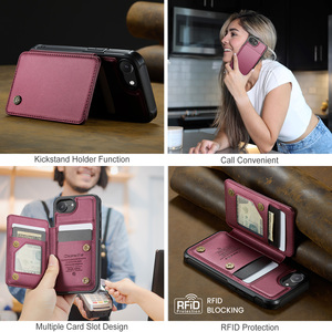 Étui portefeuille en cuir <span class=keywords><strong>CaseMe</strong></span> RFID C22 avec protection anti-RFID pour <span class=keywords><strong>iPhone</strong></span> 17 Air 16E 15 14 13 Pro Max 12 <span class=keywords><strong>11</strong></span> Plus - Product Image 5