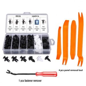 100pcs Mixed <b>Car</b> Plastic <b>Clips</b> Auto Fixing Door Closer Pin Removing Retainer Rivet Screws Disassembly Tools for Removal Product - Product Image 1