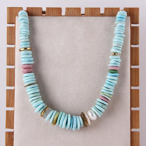 Gargantilla elegante de perlas de piedra natural, collar de cuentas de perlas de flores, collar de cuentas de arcilla polimérica a la moda para mujer - Product Image 2