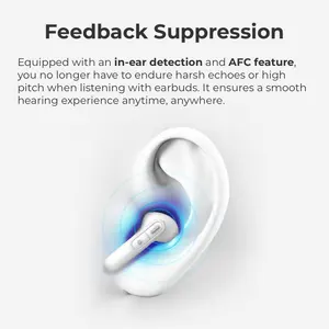 TRANSTEK Customized In-Ear Audiphones Portable Mini Earbuds Long Playback Time Rechargeable Hearing Aids For Seniors