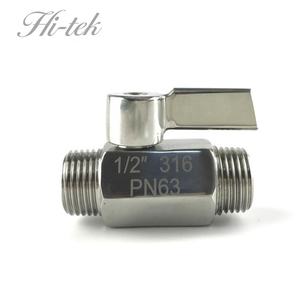 ミニボールバルブステンレス鋼304手動操作可能OEM 1/8 "~ 1/2" BSP/NPTオスねじPN63圧力 - Product Image 5