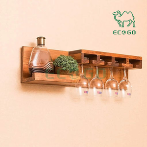 Présentoir à <span class=keywords><strong>vin</strong></span> mural en bois porte-bouteilles <span class=keywords><strong>de</strong></span> <span class=keywords><strong>vin</strong></span> avec porte-verre à champagne - Product Image 5