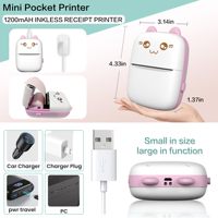 Stiker kartu genggam cerdas nirkabel Mini, Stiker kartu genggam Mini nirkabel, Printer ramah saku kecil termal portabel, Label Bluetooth tanpa tinta