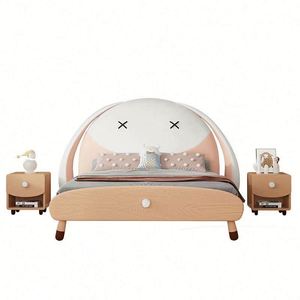 Cama Infantil de Madera con Diseño de Conejo de Orejas Caídas, Moderna, Cómoda, Tamaño Completo, Linda Cama para Niños Pequeños, Adolescentes y Bebés - Product Image 6