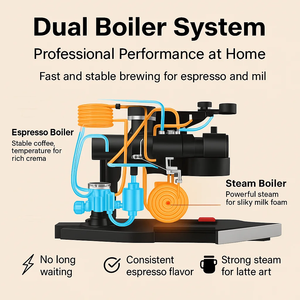 <span class=keywords><strong>Cafetera</strong></span> Semiautomática de Acero Inoxidable con Espumador de Leche - Product Image 6