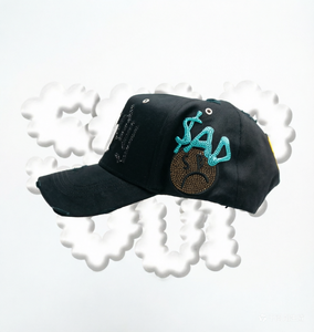 <span class=keywords><strong>Gorra</strong></span> de béisbol de gamuza de diseñador de alta calidad con ala ancha, bordado de diamantes de imitación y detalles en cromo dorado 24k, El Hat - Product Image 5