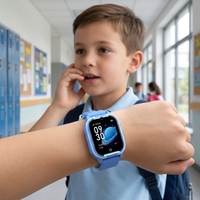 Reloj Inteligente para Niños CT24 Ultra Pequeño 4G RTOS GPS con Localización de Seguridad, Monitoreo de Frecuencia Cardíaca, en Negro, Rosa y Azul
