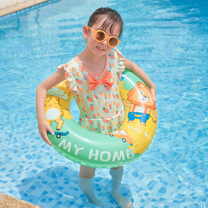 Flotador Inflable para Niños Xiaolu, Diseño Animal, Anillo de Natación para Piscina, Grueso, con Patrón de Jirafa y León - Product Image 3