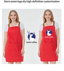 Tablier de travail respirant et confortable pour chef, en toile, avec logo brodé personnalisé, idéal pour salon de beauté, hôtel, cuisine, et tâches de nettoyage, ajustable - Product Image 2