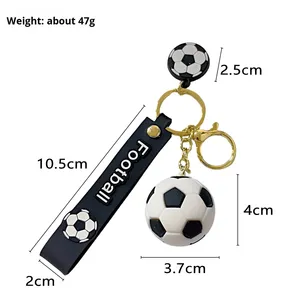 Soft Rubber Football Soccer Ball Keychain Cartoon <b>Cute</b> Doll <b>Keyring</b> Backpack Couple Bag Ornament Key Chain Accessories Kids Gift - Product Image 4