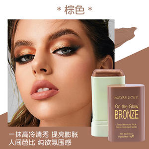 Resaltador de rubor de cuatro colores de estilo americano europeo <span class=keywords><strong>palo</strong></span> de contorno transfronterizo nuevo maquillaje de cara Mineral tridimensional - Product Image 5