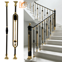 Balustre d'escalier moderne de luxe en aluminium et magnésium électroplaqué de haute qualité, décoré, pour rampe intérieure