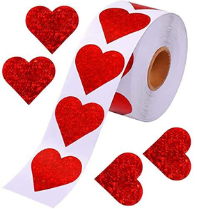 High-quality Red Heart Self Adhesive <b>Labels</b> Stickers Waterproof OEM Love Stickers for Weddings <b>Gift</b> Seal <b>Label</b> - Product Image 1