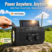 Chargeur de téléphone portable solaire rechargeable à manivelle 5000mAh, lampe torche LED, radio de survie portable pour la randonnée, le camping et les activités de plein air