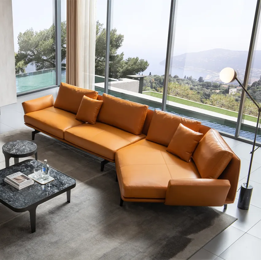 Moderne Bank L Vorm Sectionele Sofa Lobby Sofa Woonkamer Meubels Voor Villa