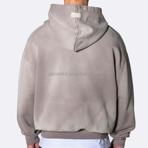 เสื้อมีฮู้ดผ้าหนาคลุมไหล่สำหรับทุกเพศเสื้อผ้าแนวสตรีทผ้าคอตตอนผ้า100% เทอร์รี่ฟอกสีได้ - Product Image 3